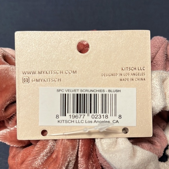 🆕 Kitsch velvet scrunchie 5-pack blush/mauve - Picture 4 of 4
